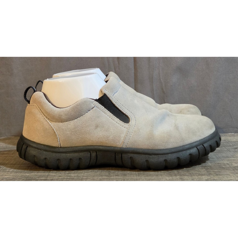 Lands' End All Weather Suede Slip On Moc Shoes Women's Size 6 Gray